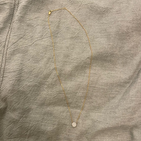 Nordstrom Pavé Disc Pendant Necklace - Gold | 18k gold plated pendant circle - Picture 3 of 5